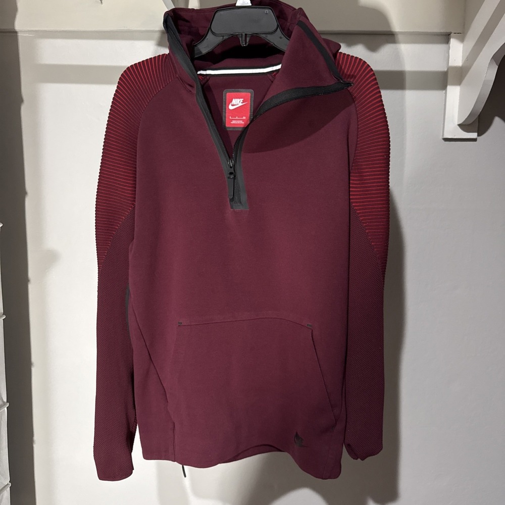 Nike Tech Fleece Half Zip Hoodie Night Maroon 805655-681 Mens Small